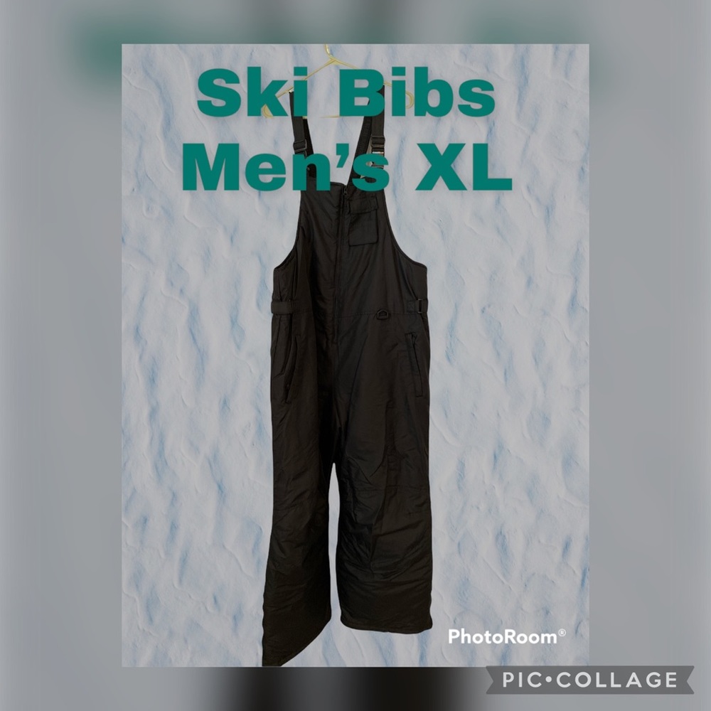 Men’s Black XL Ski Bibs